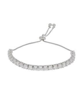 sterling silver stone-studded link bracelet