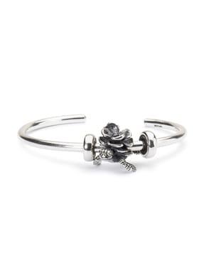 sterling silver turtle flower bangle