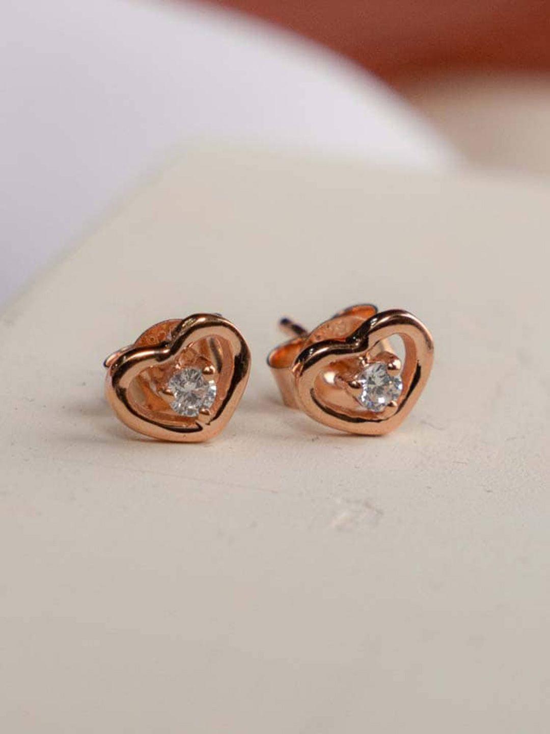 sterlyn heart shaped studs earrings