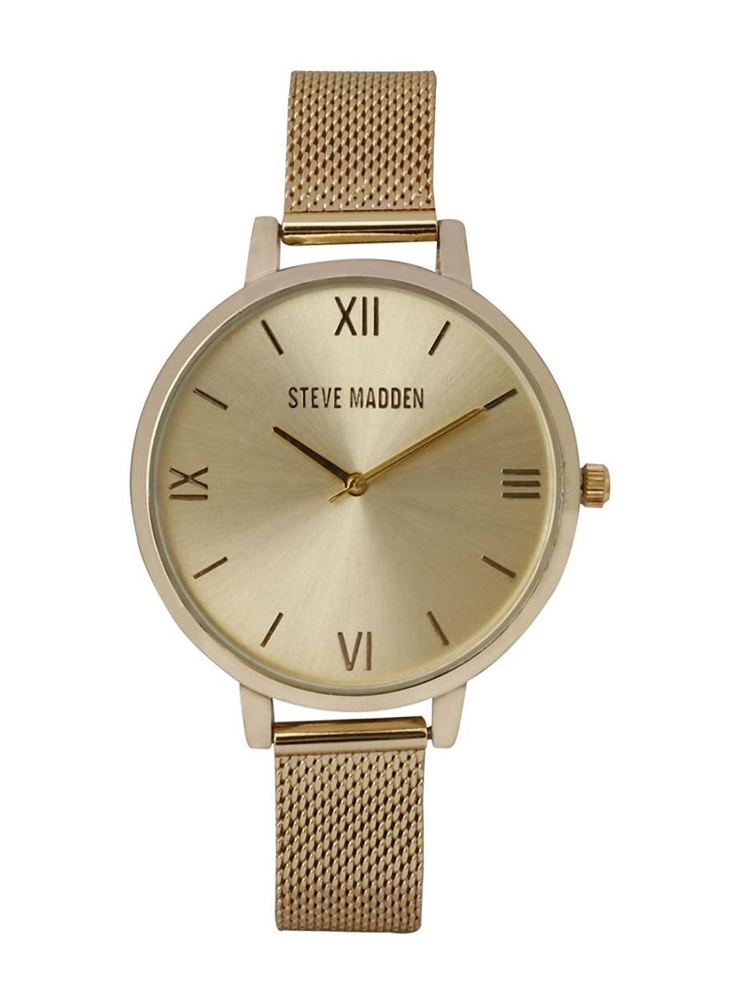 steve madden women gold-toned analogue watch smw113g