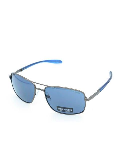 steve madden gunmetal oversize irregular sunglasses for men