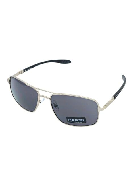 steve madden silver oversize irregular sunglasses for men