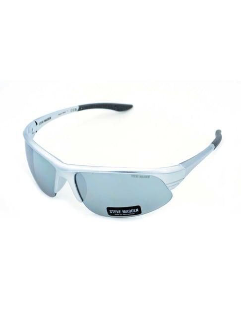 steve madden silver oversize irregular sunglasses for men