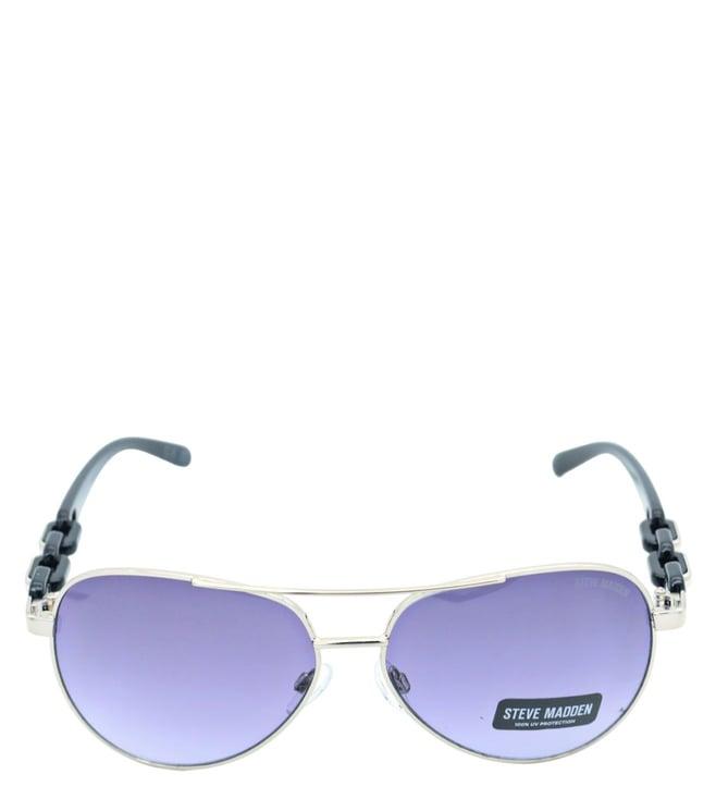 steve madden x17002 blue uv protected aviator sunglasses for women