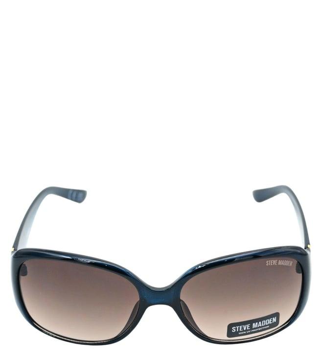 steve madden x17016 brown uv protected square sunglasses for women