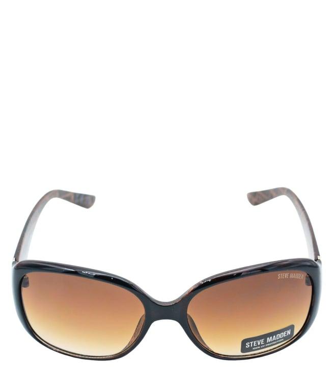 steve madden x17020 brown uv protected square sunglasses for women