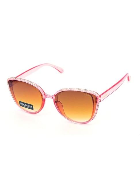 steve madden yellow round uv protection sunglasses for women