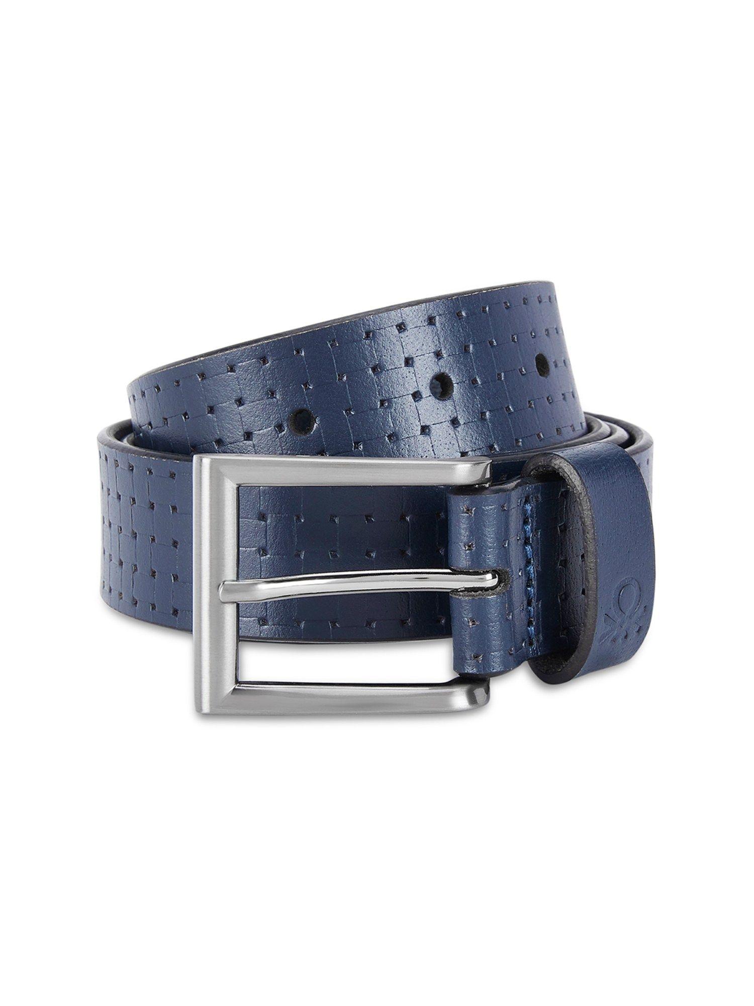 stilaro men leather belt - navy blue