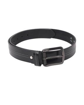 stitch details belt with tang buckle closure