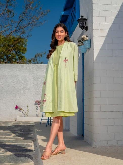 stitched poetry green hey carol pinacolada dress