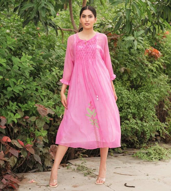 stitched poetry kota doria embroidery sakura dresses