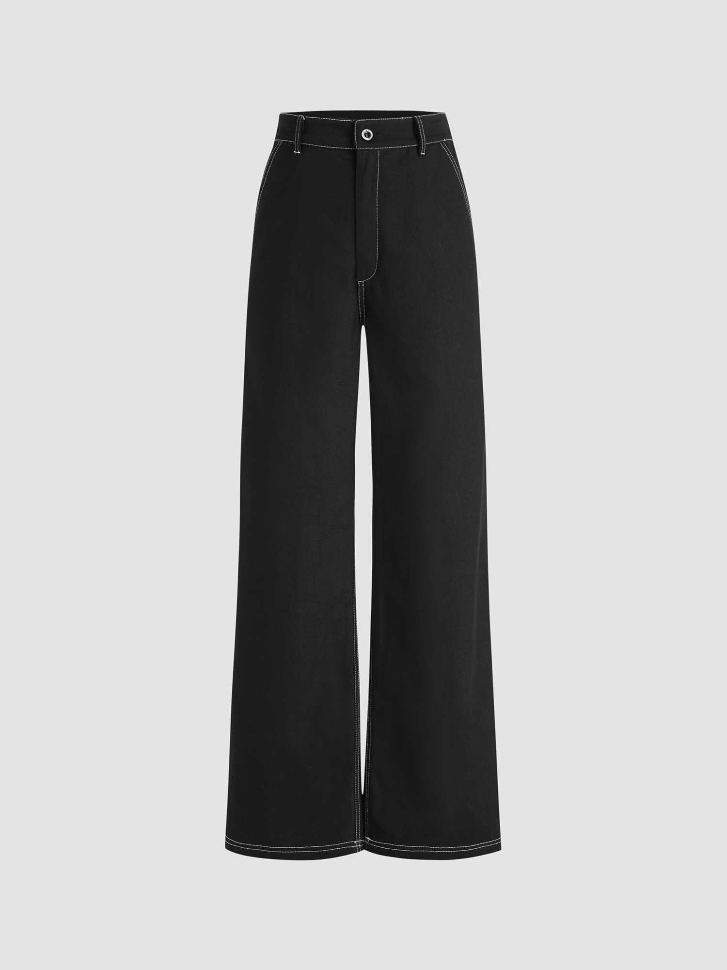 stitching wide leg trousers