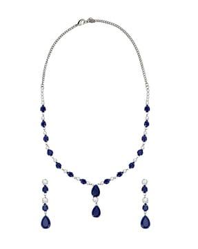 stone studded beads beaded necklace & earings set