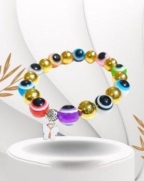 stone-beaded spring ring closure bracelet