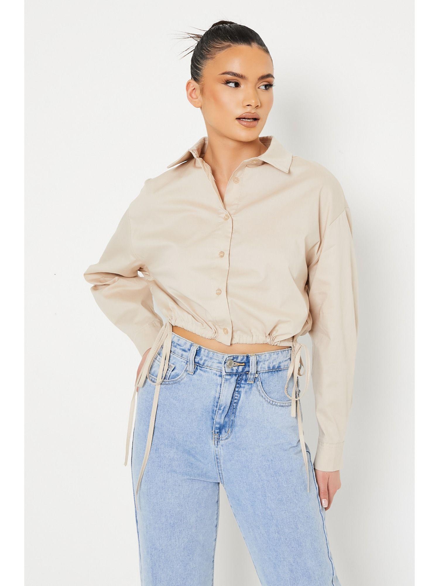 stone crop tie detail shirt