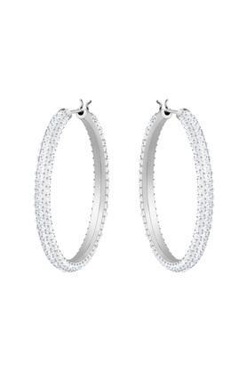 stone hoop pierced earrings