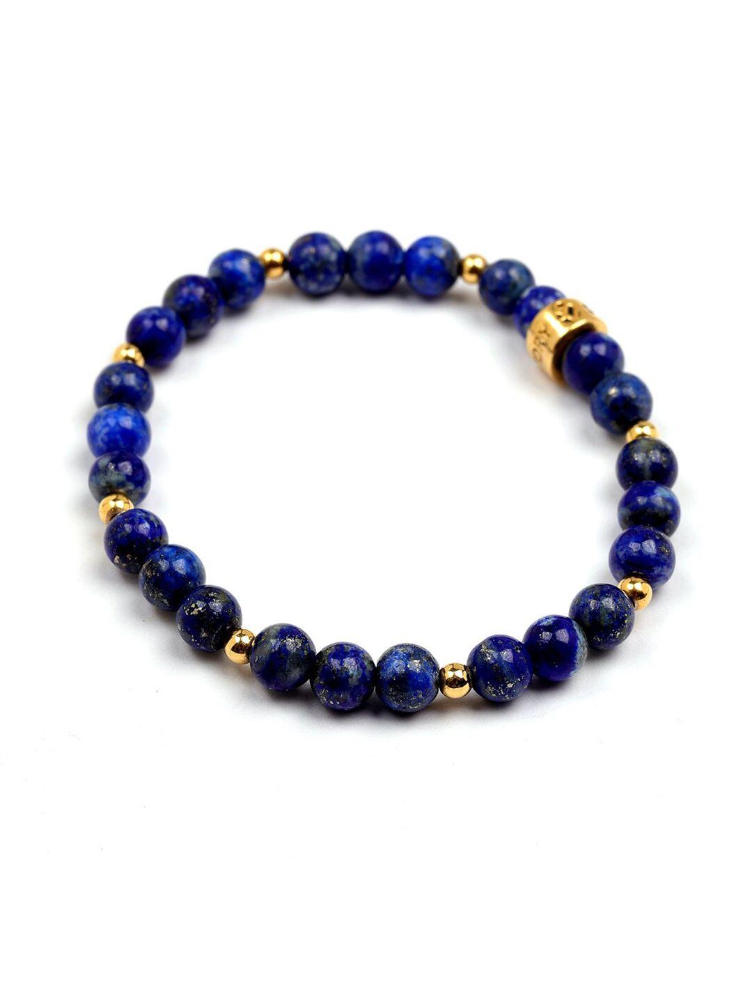 stone story by shruti unisex blue sterling silver handcrafted gold-plated charm bracelet