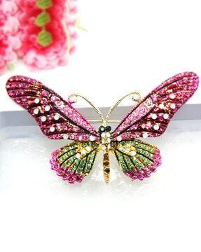 stone-studded butterfly designed brooch
