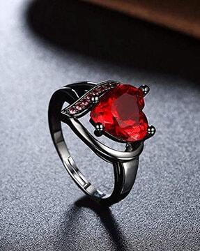 stone-studded adjustable cocktail ring