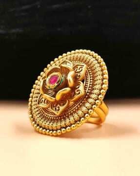 stone-studded adjustable ring