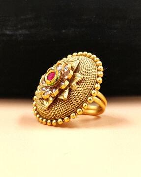 stone-studded adjustable ring