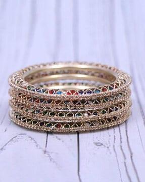 stone-studded broad classic bangles
