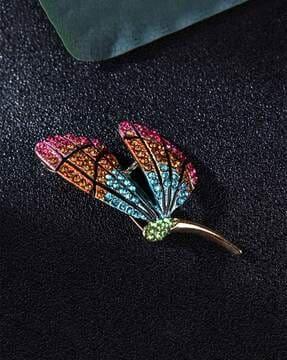 stone-studded butterfly brooch
