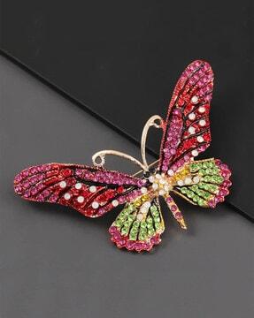 stone-studded butterfly brooch
