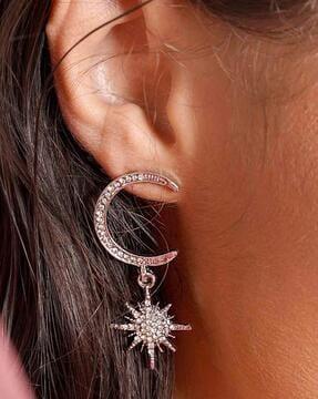 stone-studded dangler earrings