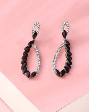 stone-studded dangler earrings