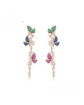 stone-studded dangler earrings