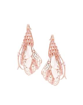 stone-studded drop earrings