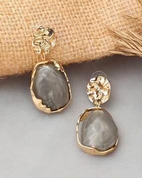 stone studded drop earrings