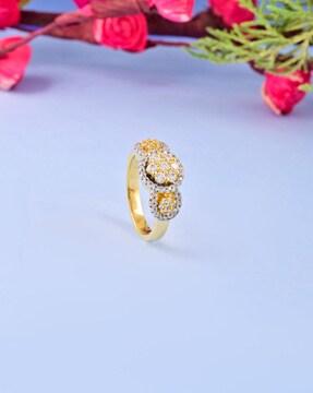 stone studded floral ring