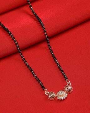 stone-studded gold-plated mangalsutra
