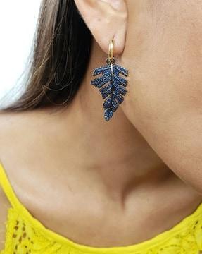 stone-studded hoop earrings