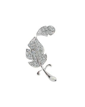 stone-studded leaf-shaped brooch