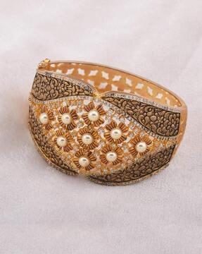 stone studded pearl studded bracelet