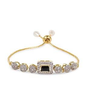 stone studded slip-on bracelet