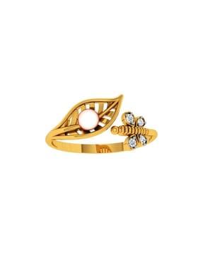 stone-studded yellow gold ring