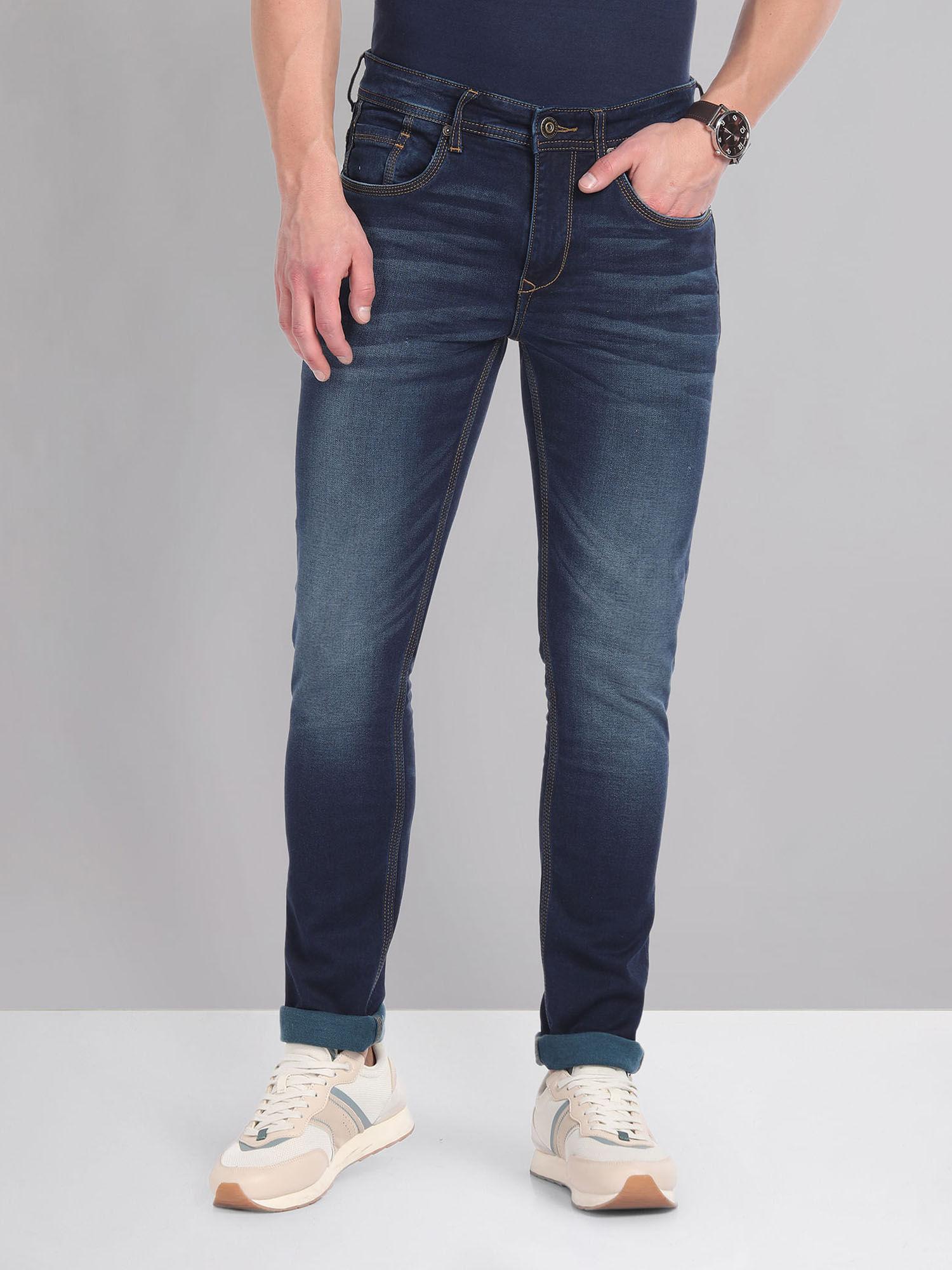 stone wash skinny fit jeans