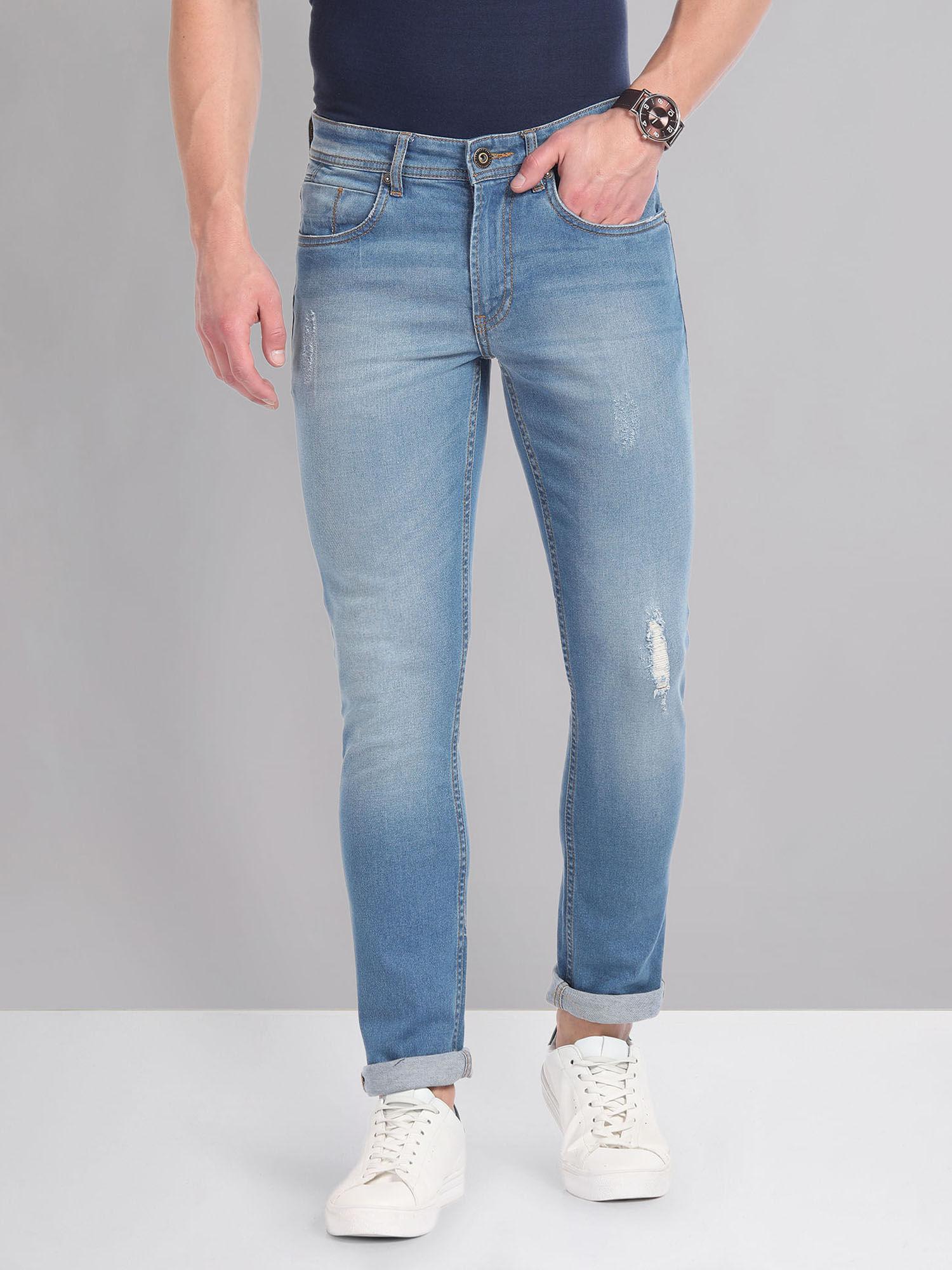 stone wash skinny fit jeans