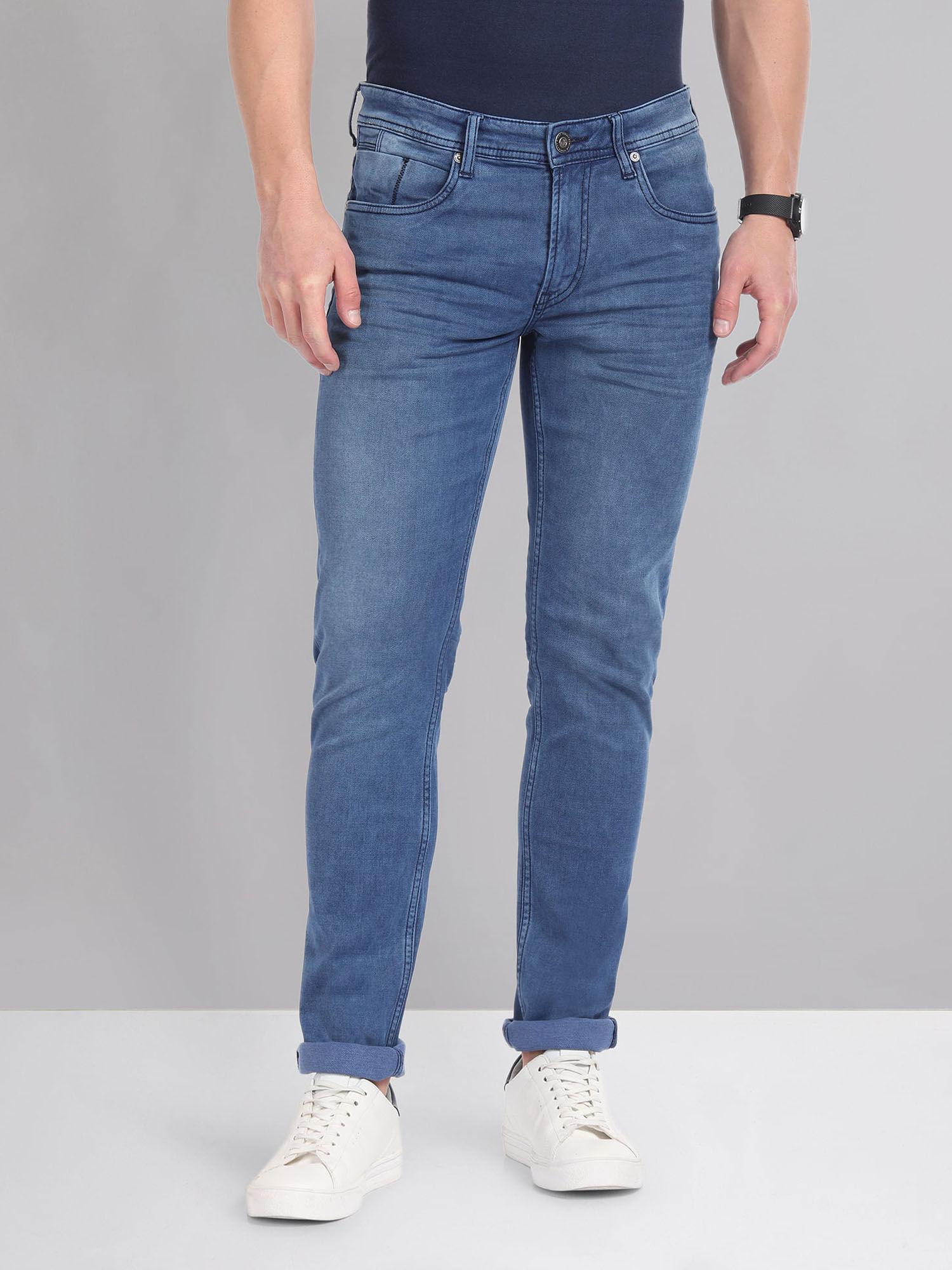 stone wash skinny fit jeans