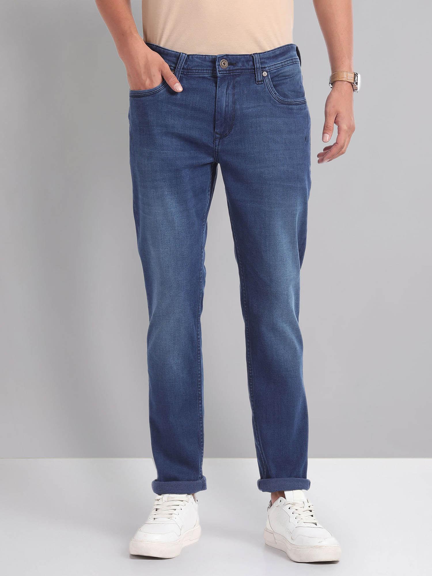 stone wash slim jeans