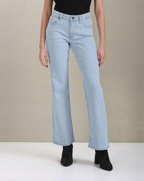 stone washed bootcut jeans