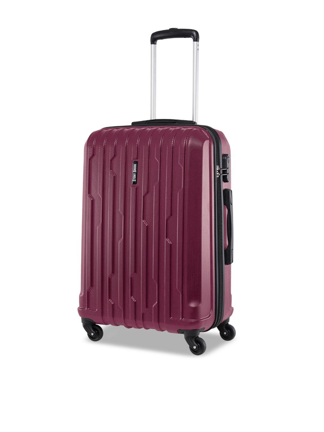 stony brook by nasher miles set of 3 textured hard-sided polycarbonate trolley suitcase