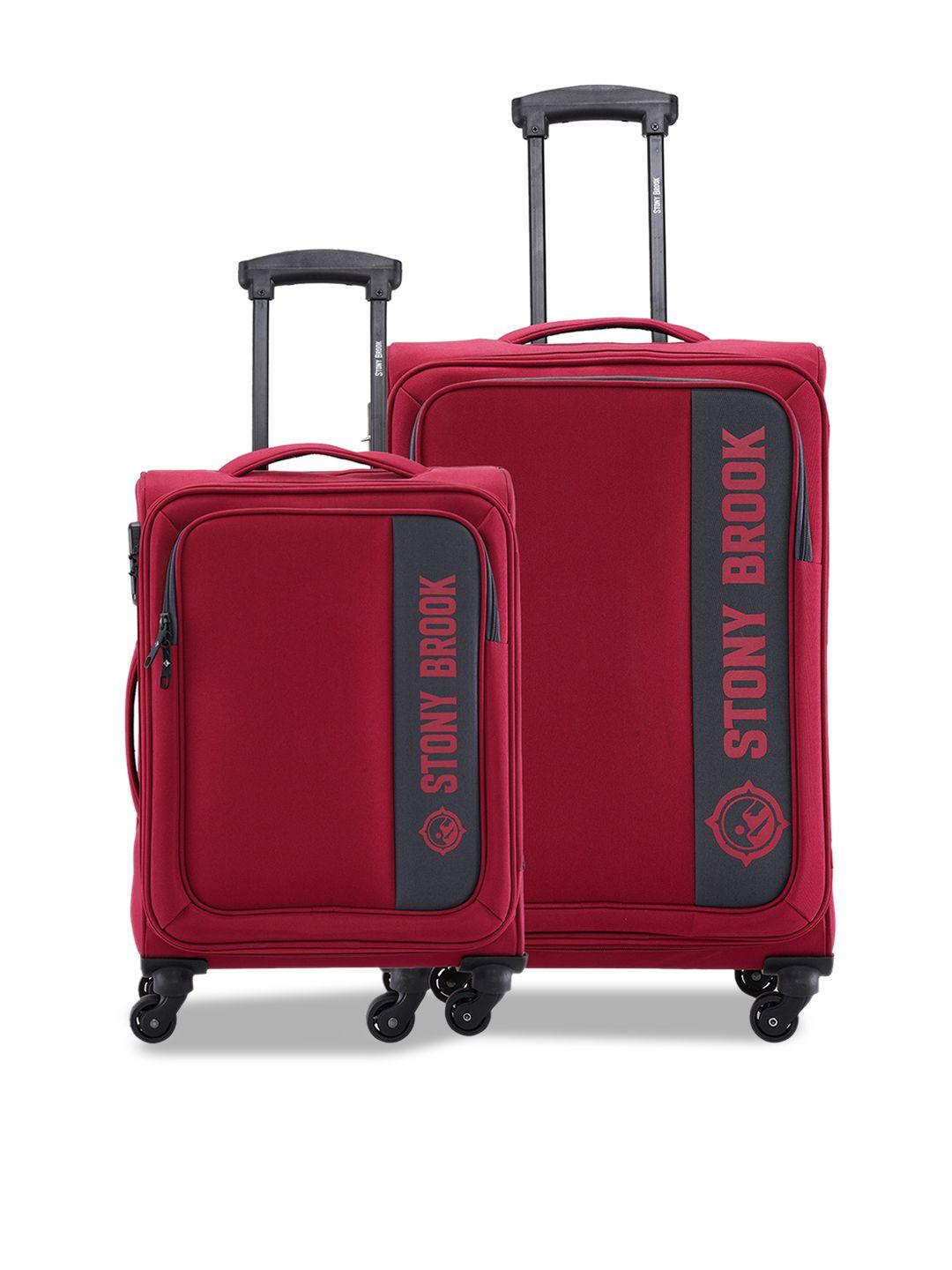 stony brook by nasher miles set of 2 printed hard-sided trolley suitcases