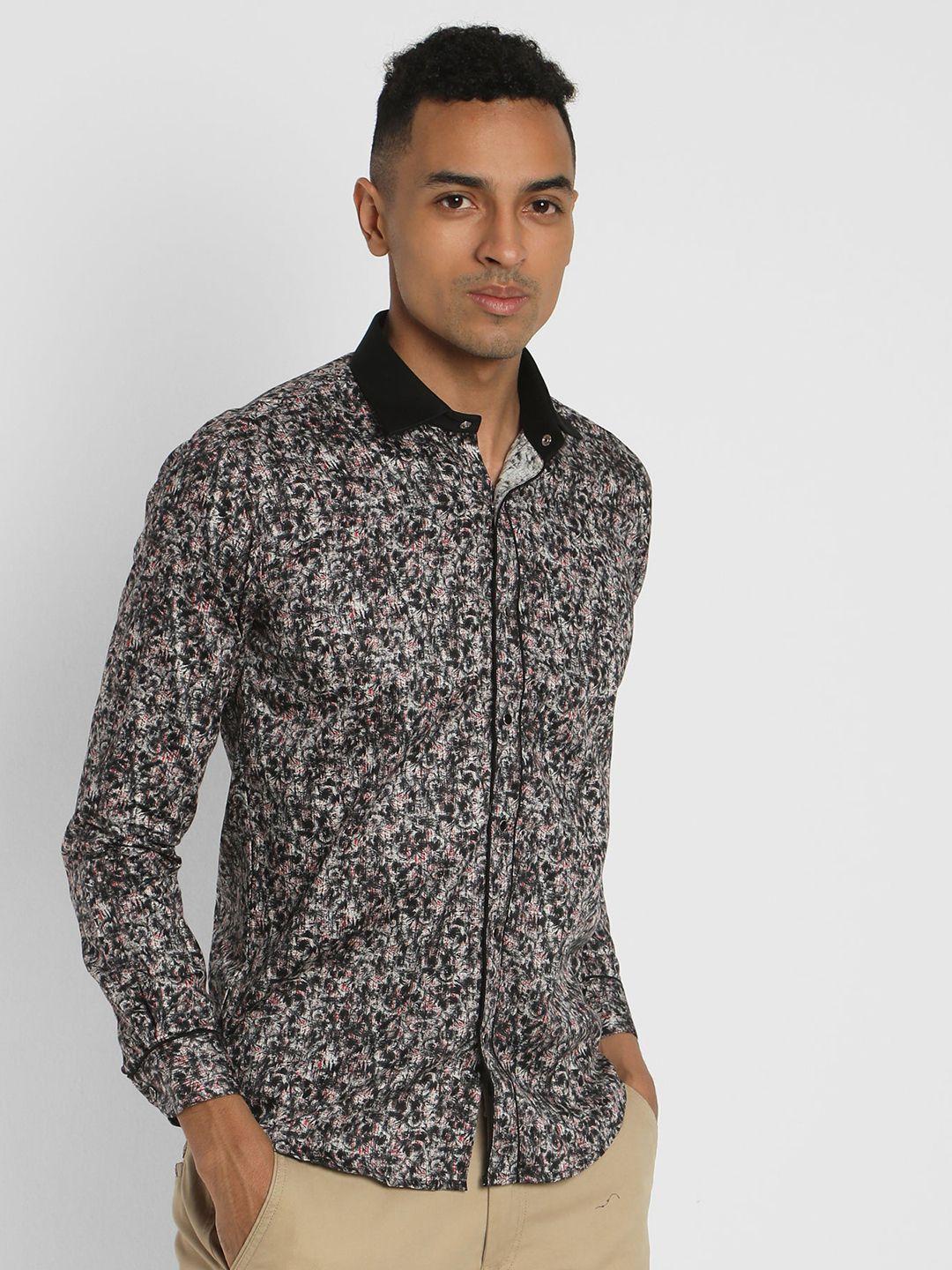 stori men slim fit floral opaque printed party shirt