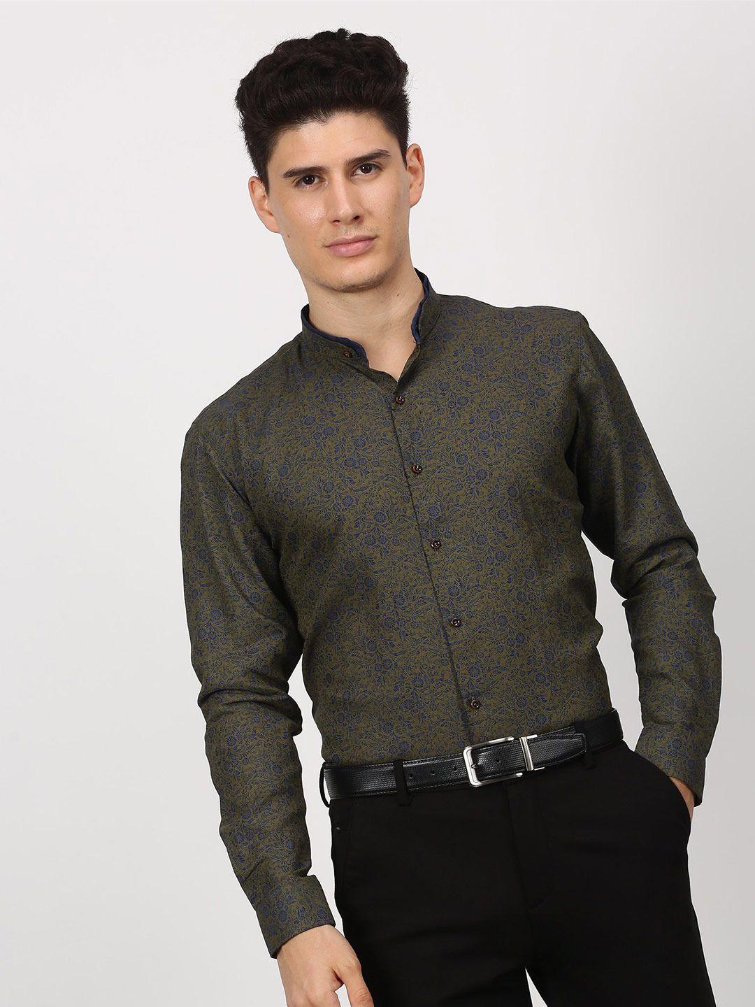 stori men slim fit floral opaque printed party shirt