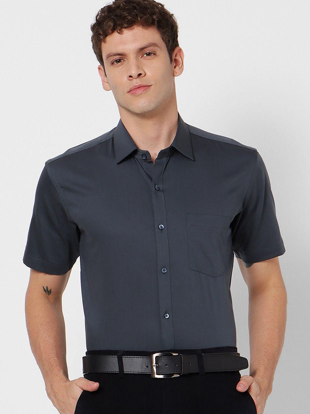 stori men slim fit opaque formal shirt